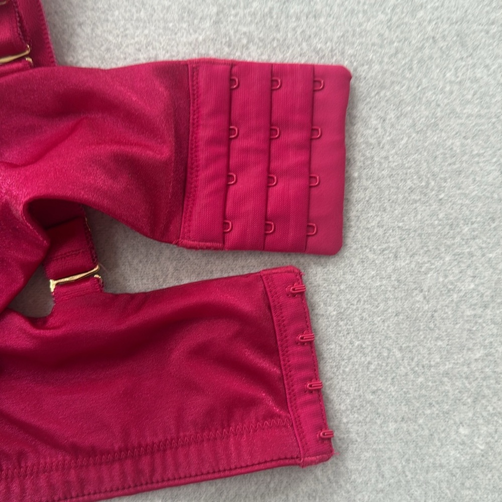 Torrid T-Shirt Unlined Glossy Mesh Ballet Back Bra in Red size 44DD - Picture 5 of 8